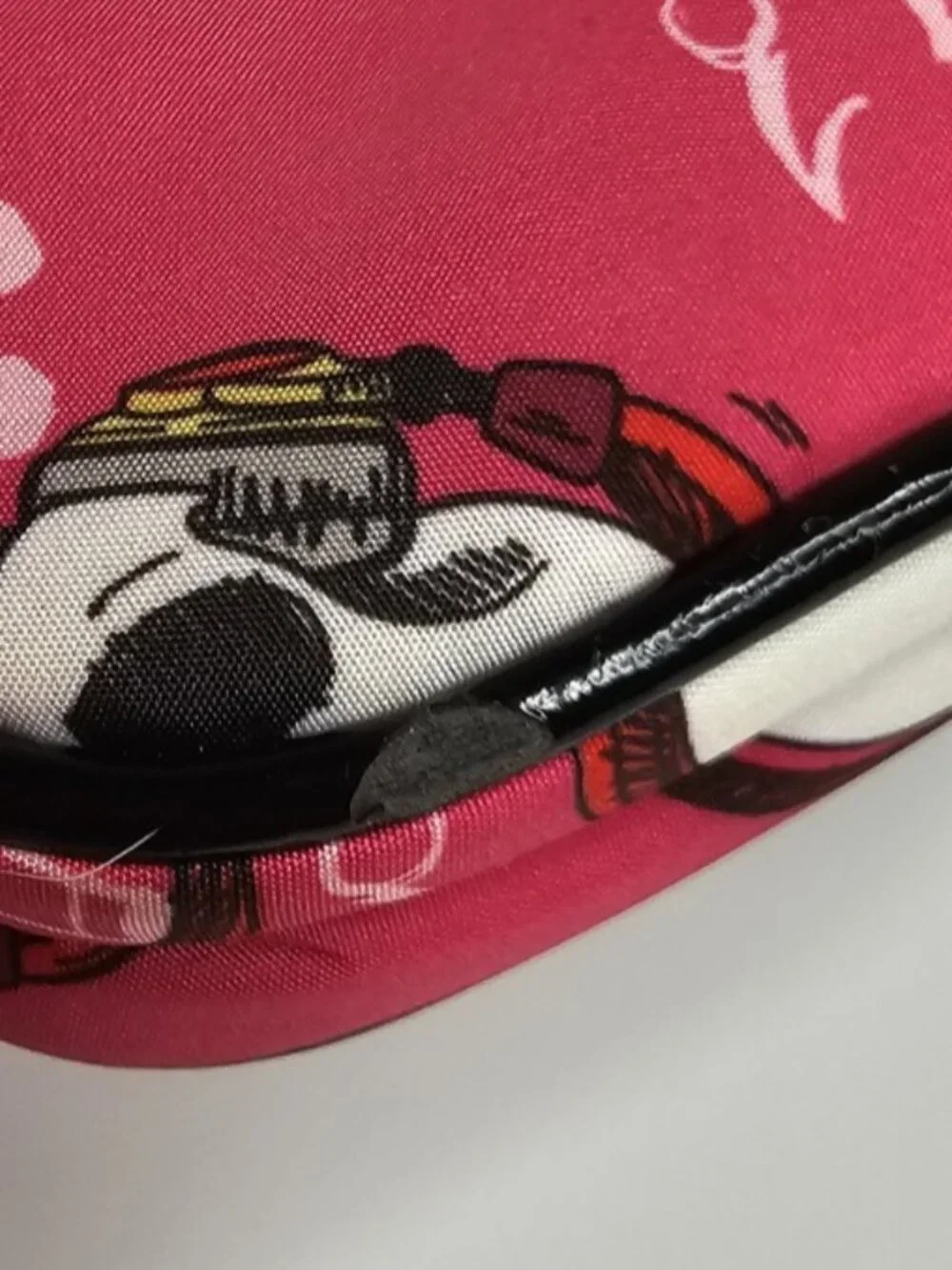 Vintage Betsey Johnson Pink Multicolor Skull Print Zipper Makeup Bag
